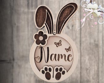 Personalized Easter Bunny Ornament SVG Bundle: Laser Cut File (Digital Download)