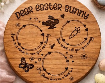 Easter Bunny cutting board, svg laser cut file,  Spring, rabits Easter engraving