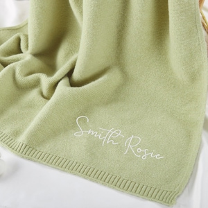 Baby Blanket,Embroidered Name Blanket,Stroller Blanket,Newborn Baby Gift,Soft Breathable Cotton Knit,newborn Baby gift,custom baby blanket