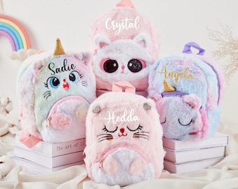 Custom Unicorn Backpack,Personalized toddler backpack,Plush unicorn bag,back to school backpack,Baby shower Gift,Christmas Gifts for Toddler