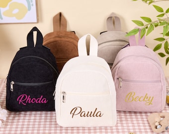 Sac à Dos Personnalisé Velours Ours Pour Tout-petit - Prénom Brodé - École, Crèche Et Voyage