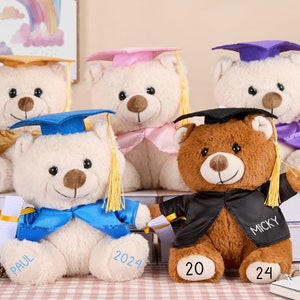 Personalized Graduation Bear,Grad Bear,Stuffed Animal,Graduation Teddy Bear 2024,Collage Graduation Gifts for her 2024,Graduation Keepsake