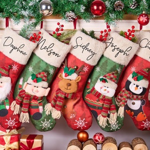 Christmas Stocking Personalized Stockings Christmas Stocking Family Stocking Monogram 3D Christmas Stocking Christmas Gifts Christmas Decor