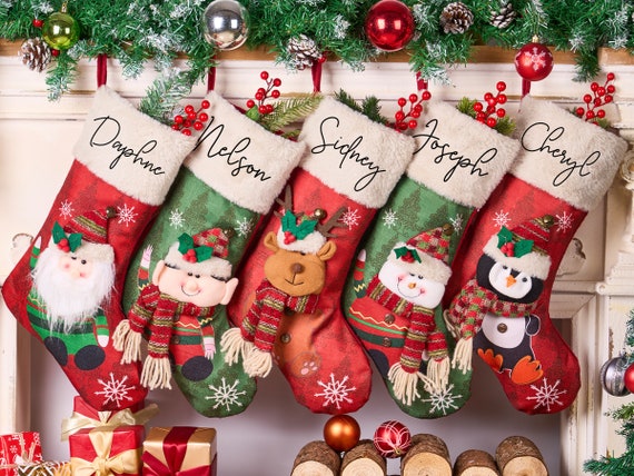 Christmas Stocking Personalized Stockings Christmas Stocking Family Stocking monogram 3d christmas stocking christmas gifts christmas decor