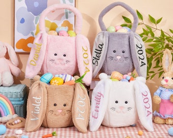 Personalized Easter Basket With Name,Custom Easter Bag Bunny Basket,Monogram Easter Basket,Kid Party Gift,Boy Girl Easter Basket,Easter Gift