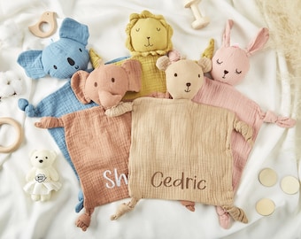 Personalized Animal Comforter,Custom Baby Comforter Bunny ,Embroidered Name Baby Blanket,Baby Soother Blanket,Security Blanket,Baby Gifts