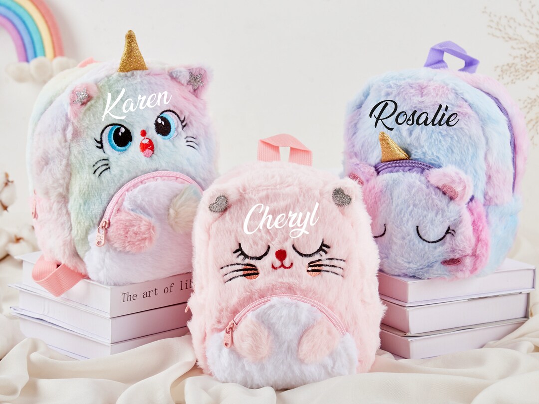 Unicorn Backpack Personalized Girls Backpack Unicorn Bag Etsy