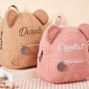 Personalized Teddy bear Backpack,Embroidered Teddy Bear Backpack for Kids,Plush Backpack Bag,Name Bear Bag,Cute Bag for Kids,Child Gifts zdjęcie 5