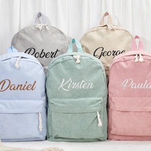 Sac à dos brodé pour tout-petit, sac à dos personnalisé pour enfants, sac à dos en velours côtelé, cadeaux pour enfants, sac à dos personnalisé pour enfants, cartables pour enfants avec noms