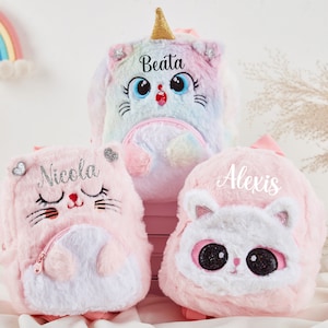 Sac messager personnalisé licorne pour fille, sac licorne avec nom, sac à main licorne pour fille, cadeau pour fille, sac à dos licorne en peluche pour enfants