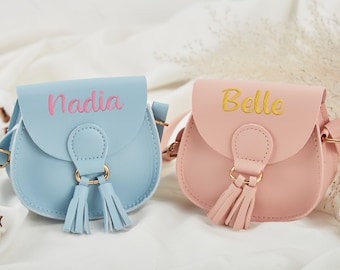 Borsa a tracolla personalizzata per bambina con nome, borsa per bambini ricamata con nome, mini borsa per bambina, borsa per borsa per bambini regalo per bambina