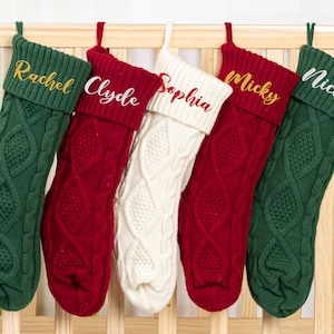 Embroidered Christmas Stocking Personalized Stocking Christmas Stocking Monogram Knit Christmas Stocking Christmas Gifts