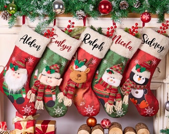 Bas de Noël 2023 avec nom - Bas de Noël 3D-Cadeaux personnalisés Bas de Noël monogramme-Cadeaux de Noël-Décoration de Noël-Cadeaux de Noël