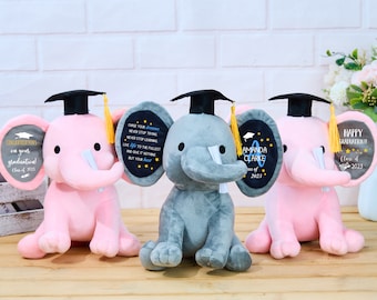 Personalized Graduation Elephant,Class of 2023,Grad Gift,Graduation Keepsake,Personalized Stuffed Animal,Preschool Gradation Gifts for Him