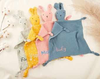 Custom Cotton Comforter,Personalized Baby Gift,Baby Shower Gift,Security Blanket,Embroidered Muslin Baby Comforter,Girl/Boy Baby Comforter