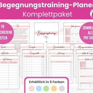 Begegnungstraining Planer Komplettpaket zum Ausdrucken | für reaktive, ängstliche, übermäßig freundliche  Hunde | Deutsch | DIN A4 &A5 | PDF