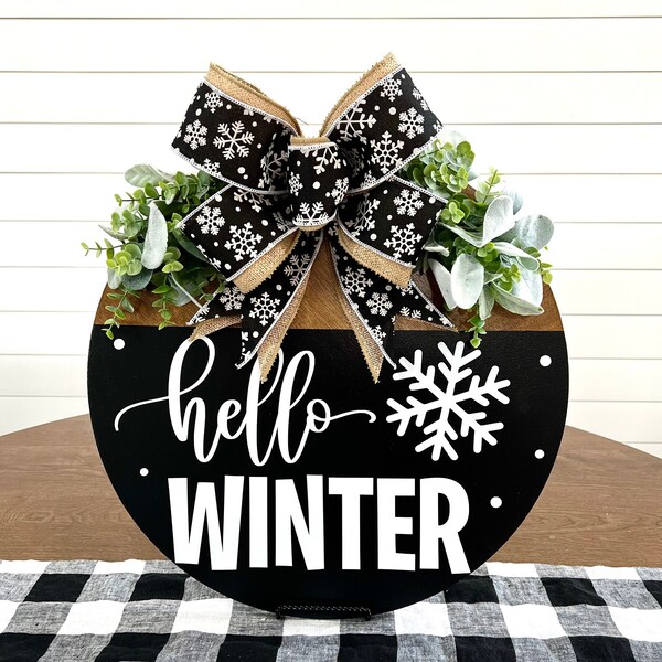 Winter Door Hanger Etsy