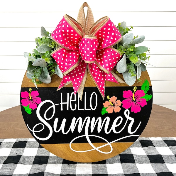 Hello Summer Door Hanger | Summer Wreath | Summer Door Decor | Summer Home Decor | Summer Porch Decor | Summer Gift | Summer Door Sign