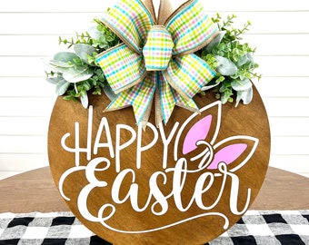 Happy Easter Door Hanger | Easter Door Hanger | Easter Wreath | Front Door Decor | Door Wreath | Easter Decor | Easter Sign | Home Decor