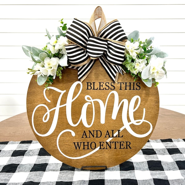 Bless This Home Door Hanger | Door Wreath | Door Hanger | Year Round Wreath | Door Decor | Home Decor | Door Sign | Housewarming Gift