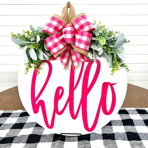 Hello Door Hanger | Front Door Decor | Spring Door Hanger | Summer Door Hanger | Spring Wreath | Summer Wreath | Year Round Wreath