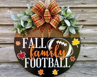 Fall Family Football Door Hanger | Fall Wreath | Football Wreath | Fall Door Sign | Fall Decor | Football Decor | Football Season | Gift