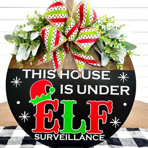Christmas Door Decor | Christmas Door Sign | Christmas Door Wreath | Christmas Door Hanger | Wood Christmas Wreath | Door Sign For Christmas