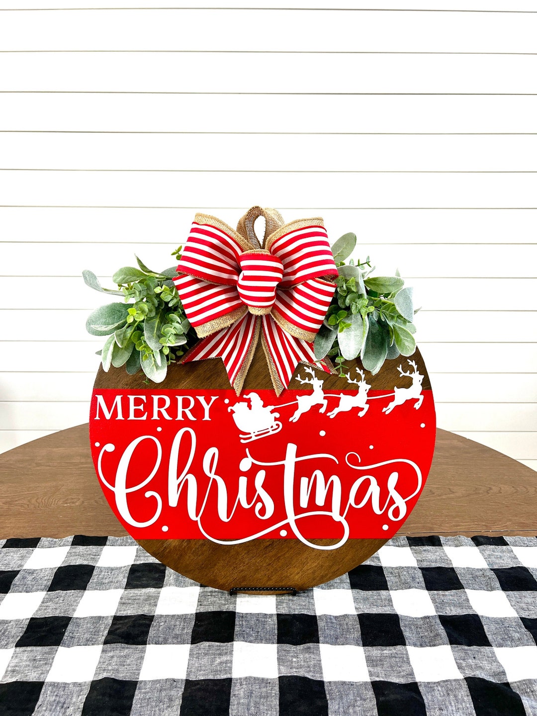 Christmas Door Hanger | Christmas Wreath | Christmas Door Decor | Santa ...