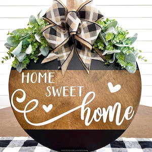 Home Sweet Home Door Hanger | Front Door Decor | Spring Door Hanger | Spring Wreath | Year Round Door Hanger | Year Round Wreath | Welcome