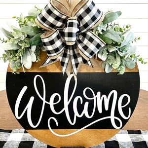 Front Door Decor | Welcome Sign | Year Round Wreath | Wooden Wreath | Housewarming | Christmas | Birthday Gift | Wreath For Front Door