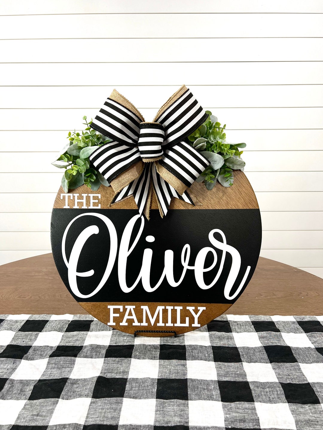 Door Hanger Front Door Decor Last Name Door Hanger Door Wreath Year