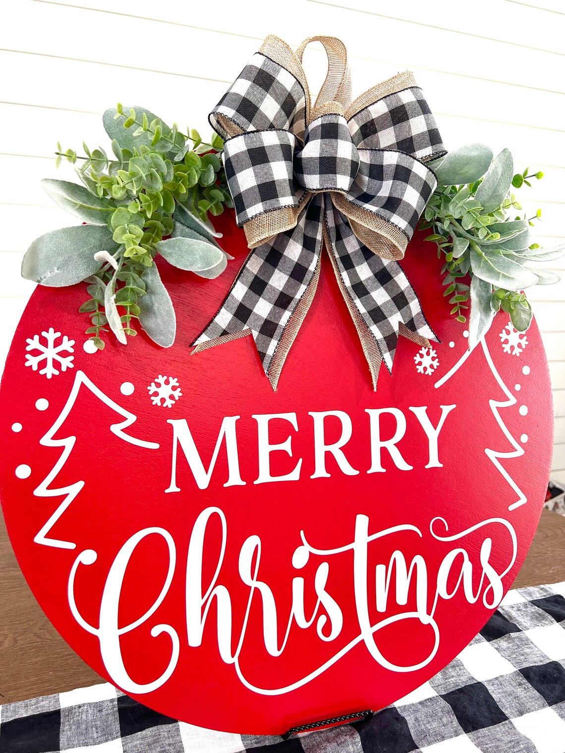 Christmas Door Hanger Christmas Wreath Christmas Decor Etsy