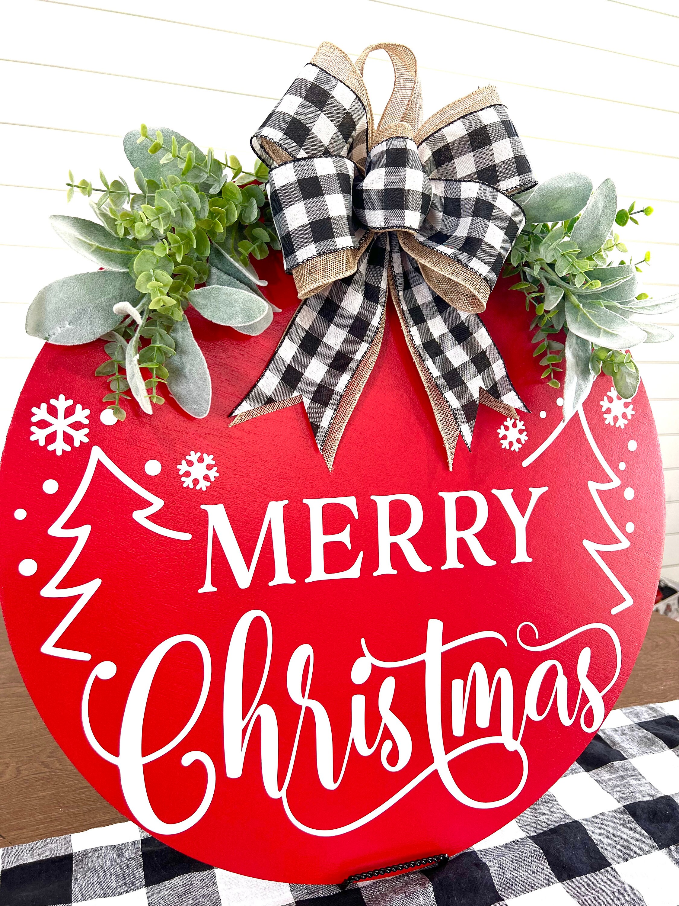 Christmas Door Hanger Christmas Wreath Christmas Decor Etsy