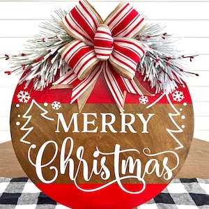 Christmas Front Door Decor | Christmas Door Hanger | Christmas wreath | Christmas Door Sign | Merry Christmas Sign | Door Sign For Christmas