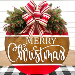 Christmas Front Door Decor | Christmas Door Hanger | Christmas Wreath | Merry Christmas | Christmas Wreath For Door | Christmas Door Sign