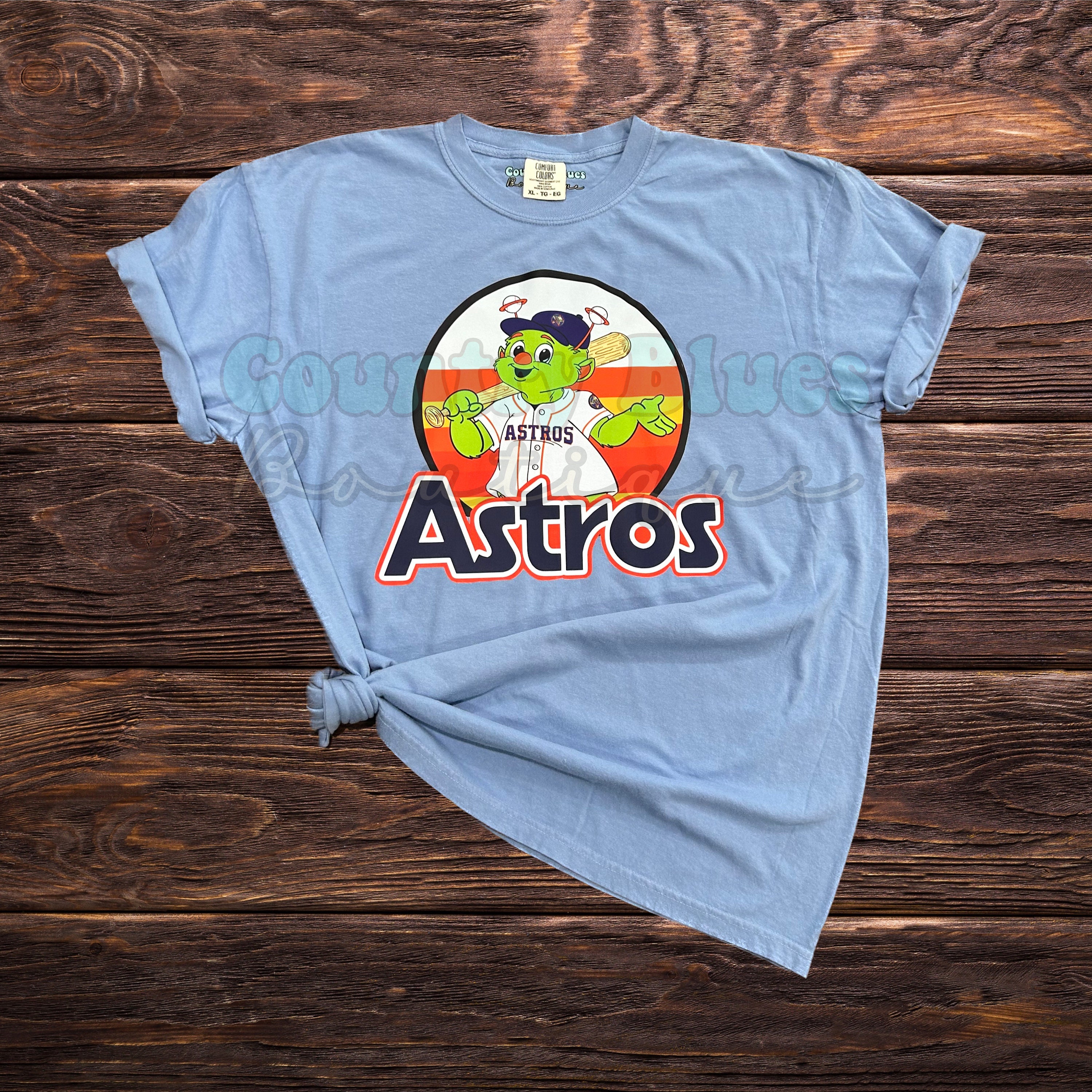 Houston Astros Orbit Mascot Jersey T-shirt Purple Youth Medium