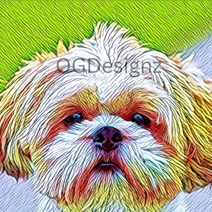Shih Tzu Dog Wall Art, Shih Tzu Art Print, Animal art for animal lovers, Perfect Gift for animal lovers, Home Decor, Digital Download