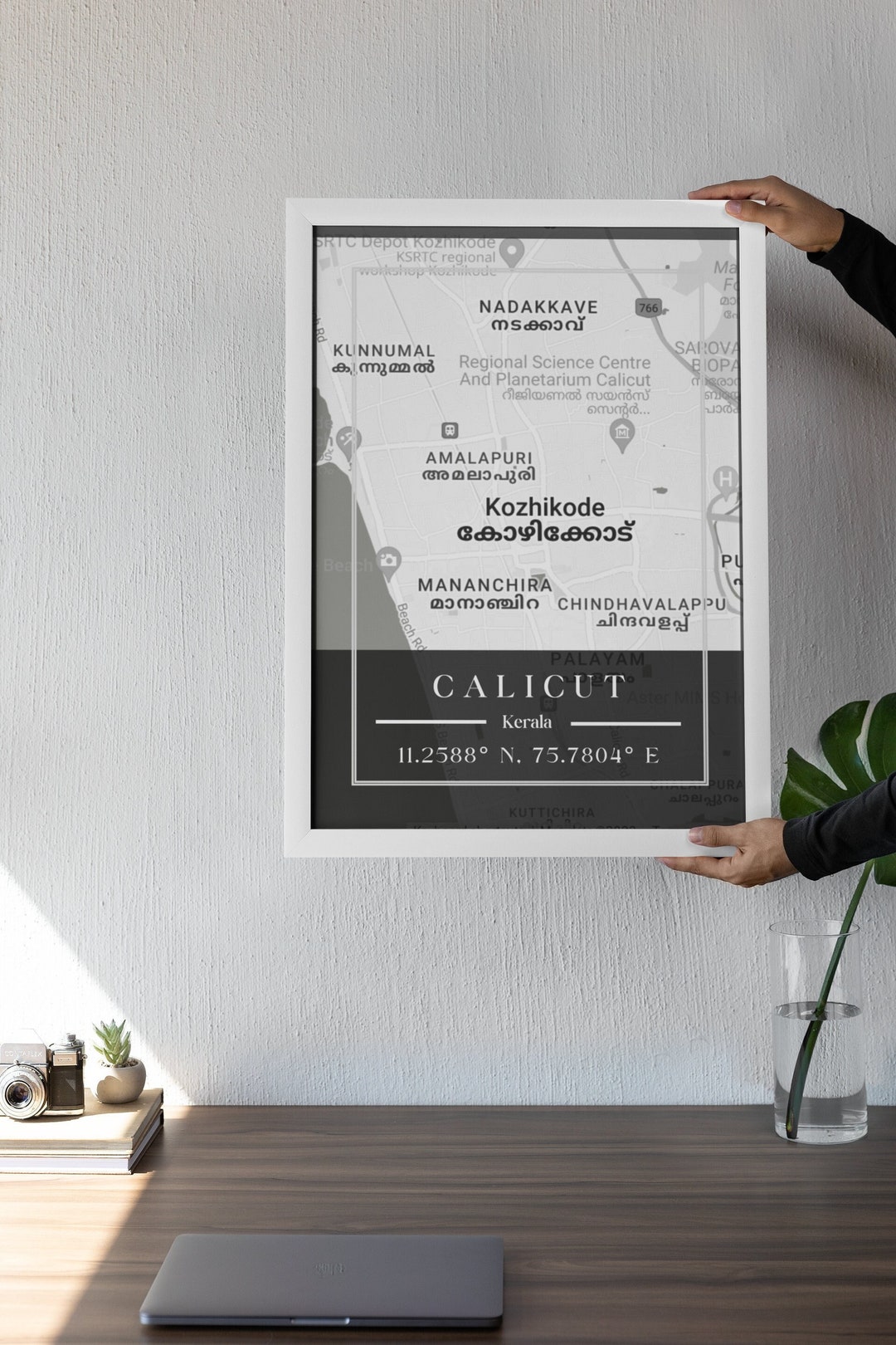 Map of Calicut Wall Art A Perfect Gift for Kochi Lover Etsy