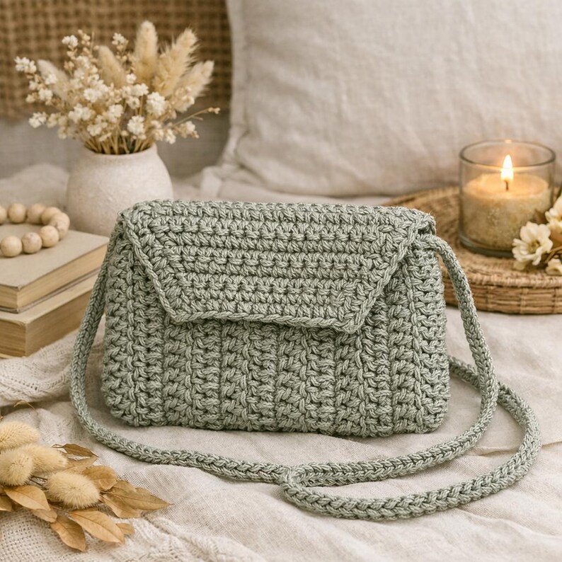 Crochet Small Bag Pattern PDF Tutorial for Handmade Recycled Cotton ...