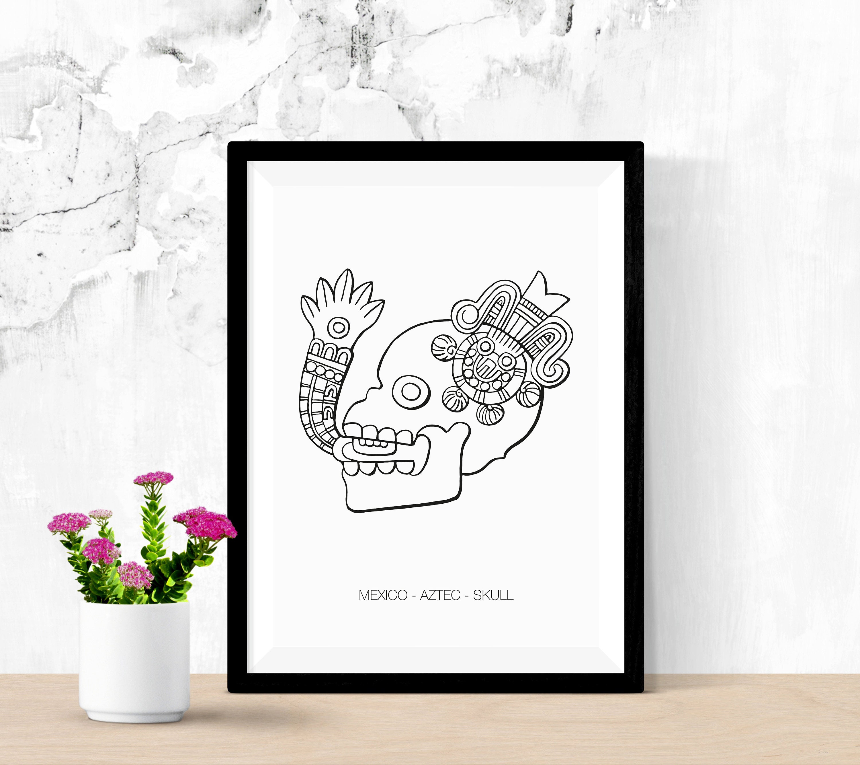 Aztec, Skull, Skull, Mexico Editable Clipart, Printable Art, Download ...