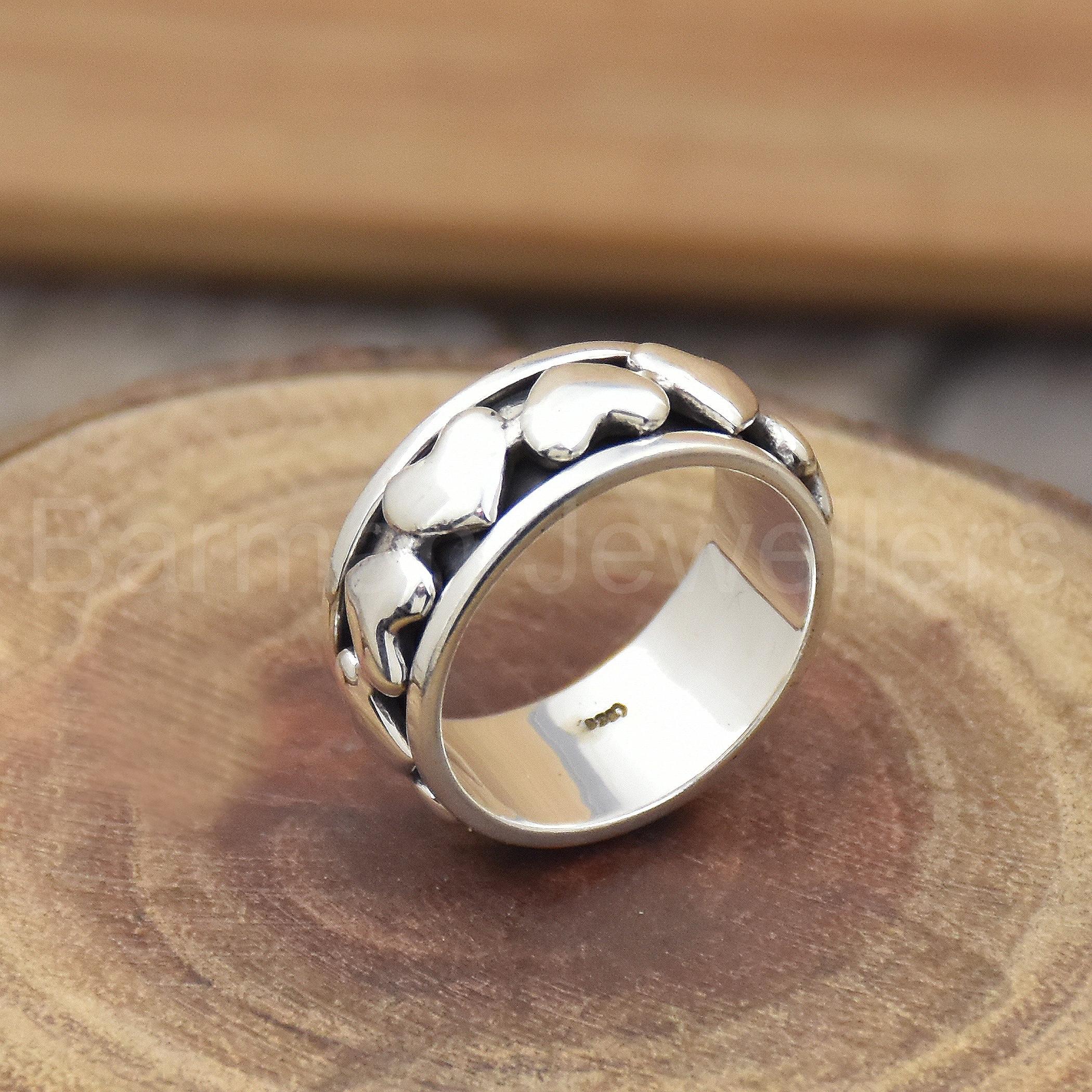 ハンドメイド925スターリングシルバーのスピナーリング：テクスチャー