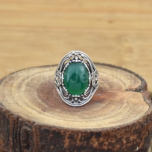 Green Onyx 925 Sterling Silver Ring: Designer Wedding Jewelry