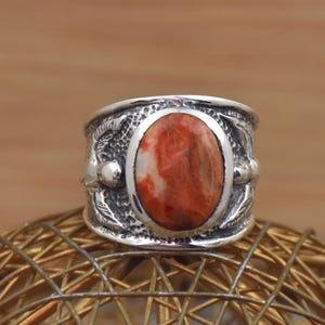 Sponge Coral Designer Silver Ring, 925 Sterling Silver Ring, Handcrafted Silver Ring, Angel Textured Silver Ring, Ring for Boy and Girls
