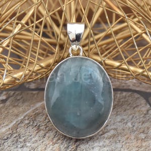 Handmade Aquamarine 925 Sterling Silver Pendant: Party Jewelry