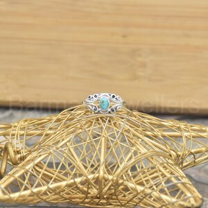 Handmade Mohave Turquoise Ring: 925 Sterling Silver Gemstone Jewelry