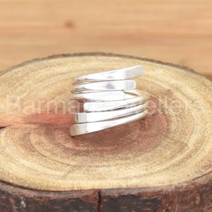 Handmade Sterling Silver Adjustable Ring: Boho Thumb Ring