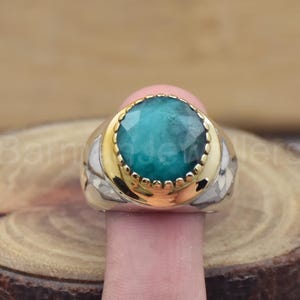 Handmade 925 Sterling Silver Indian Emerald Statement Ring