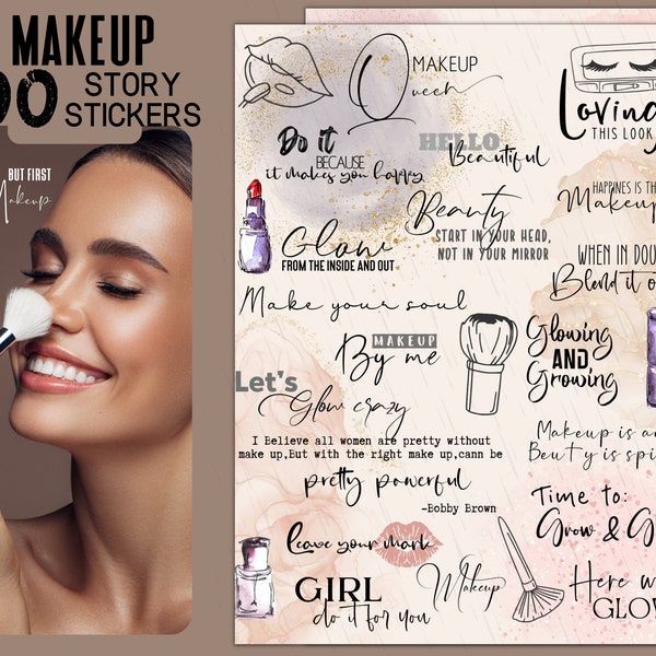 Makeup Instagram Story Stickers, Beauty Instagram Stickers, Instagram Stickers, Instagram Story, Instagram Sticker, Makeup Quote Stickers