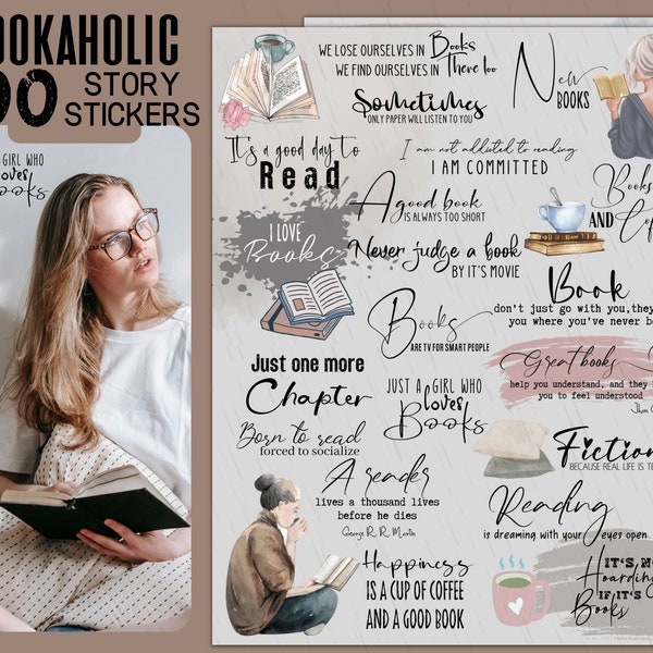 Bookaholic Instagram Story Stickers, Book Instagram Stickers, Instagram Stickers, Instagram Story, Instagram Sticker, Book Quote Stickers