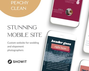 Peachy Sauber Showit Website Template, Fotograf Website Design